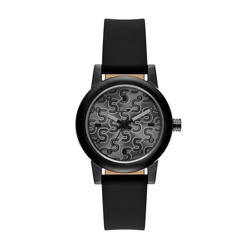 Skechers Women's Rosencrans Three Hand Black Silicone Watch