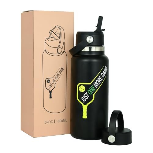 MINYJHZ Pickleball Water Bottle 32 oz, Gifts for Pickleball...