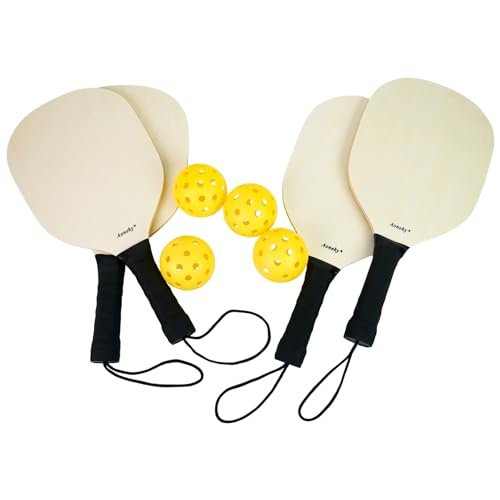 Aoneky Wood Pickleball Paddle Set for Beginner for Indoor...