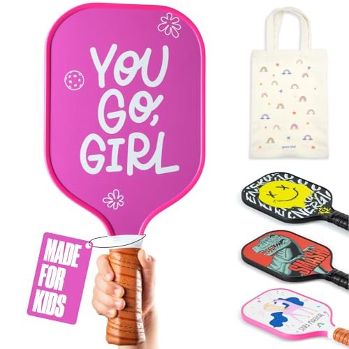 Sportbit Kids Pickleball Paddles Set of 1 or 2 -...