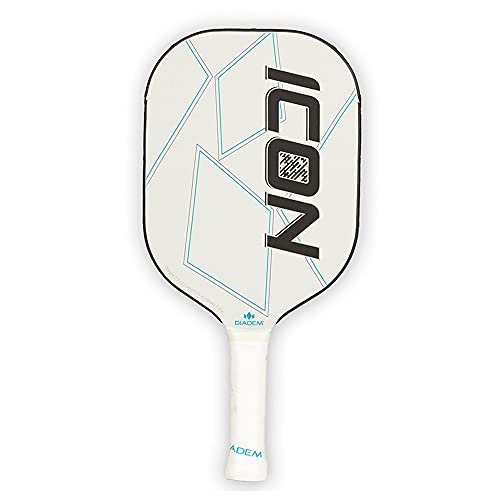 Diadem ICON Pickleball Paddle (White, Mid, 8oz) | Graphite...