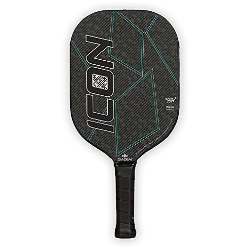 Diadem ICON Performance Pickleball Paddle (Black, Mid, 8oz)...