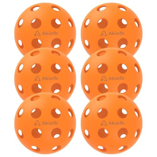 Akiefb Pro-Grade 40-Hole Outdoor Pickleball Balls (6Pack)-...