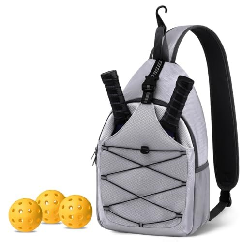 SPOENGRU Pickleball Bag - Small Adjustable Sling Bag with...