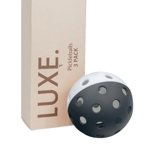Luxe Pickleball Black & White Pickleballs- 3‑Pack Official...