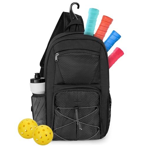 GOBUROS Pickleball Sling Bag for 4 Paddles, Pickleball...