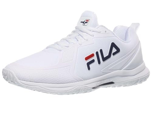 FILA Men's Volley Burst Shoes, White/Fila Red/Fila Navy - 10