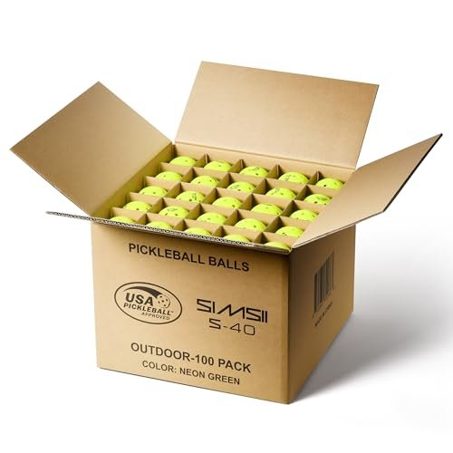 SIMSII S-40 Outdoor Pickleball Balls - 40 Holes, Approved...