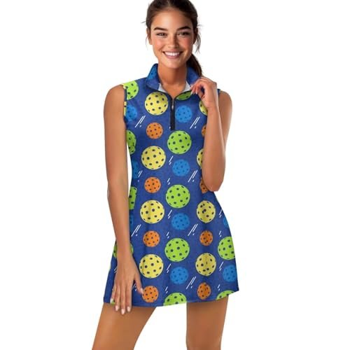 Biyejit Pickleball Print Women’s Tennis Dress Polo...