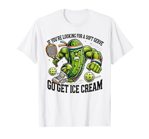 Funny Pickleball Lover Pun With a Pickle Playing Pickle...