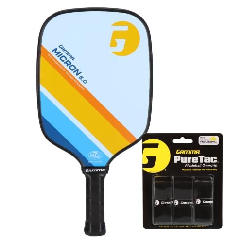 GAMMA Micron 5.0 Pickleball Paddle + PureTac Pickleball...