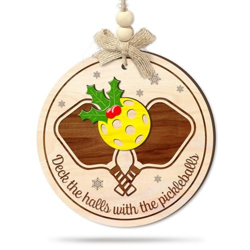 CHOANG Pickleball Christmas Ornament - Funny Wood Holiday...