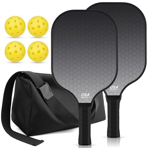 Jobunai 99.9% T300 Carbon Fiber Pickleball Paddles Sets of...