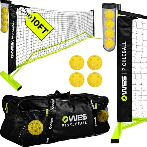 10ft Mini Pickleball Net Set – Half Court Pickleball Net...