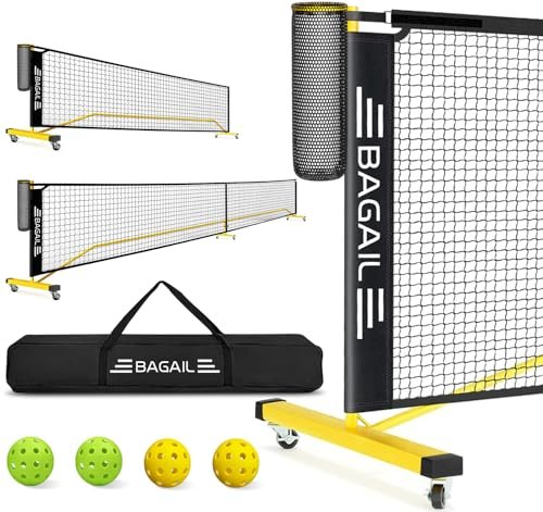 BAGAIL Portable Pickleball Net Set with Wheels, 22 FT...