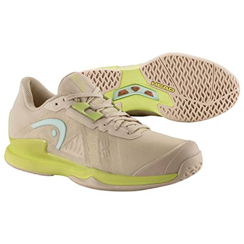 HEAD Women's Sprint Pro Sneaker, Macadamia/Lime, 7.5