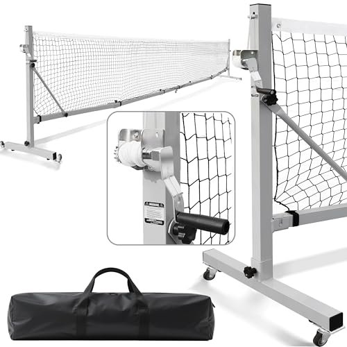 Pickleball Net Portable Outdoor with 360° Wheels, 2-in-1...