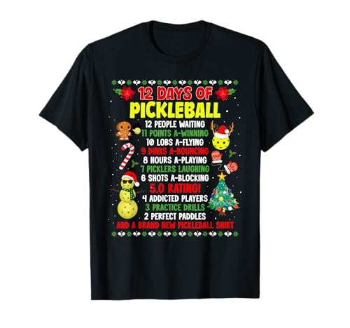 12 Days Of Pickleball Christmas Players Holiday Season...