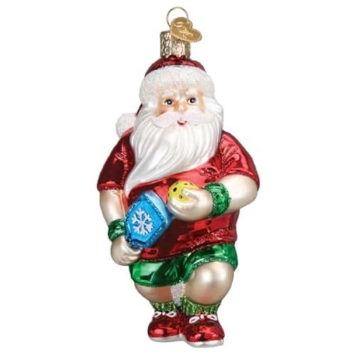 Old World Christmas Pickleball Santa Glass Blown Ornamnet...