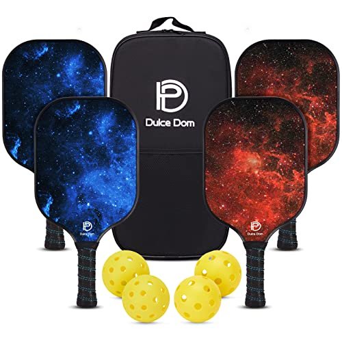 DULCE DOM Pickleball Paddles, USAPA Approved Set with 4...