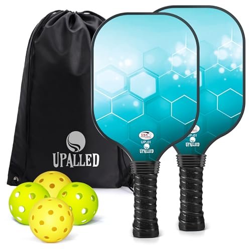 Upalled USAPA Approved Fiberglass Pickleball Set - 2...