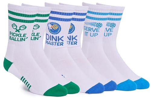 SOCKTOWN Performance Pickleball Crew Socks Mens 3 Pack...