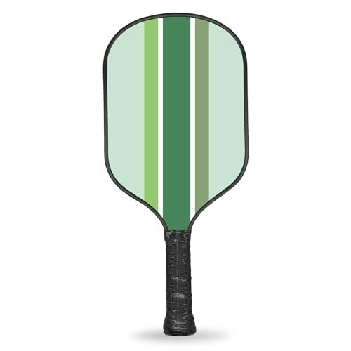 Jill & Ally Striped Green Pickleball Paddle, Carbon Fiber...