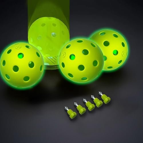 Glow in The Dark Pickleballs with LED Light Batteries -...