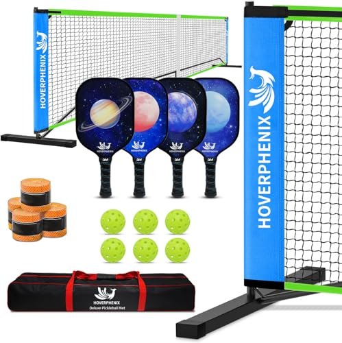 Hoverphenix Pickleball Set with Net for Driveway, Portable...