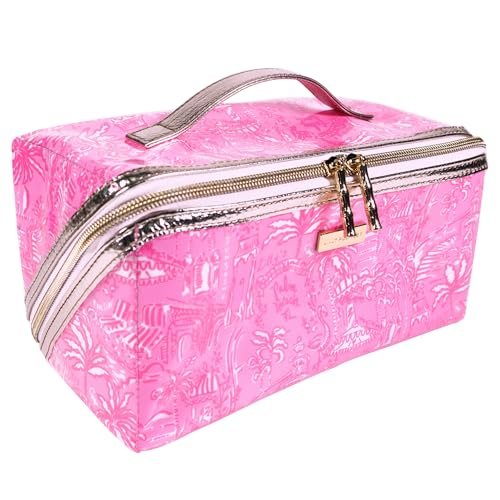 Lilly Pulitzer Travel Cosmetic Case, Lay Flat Zipper...