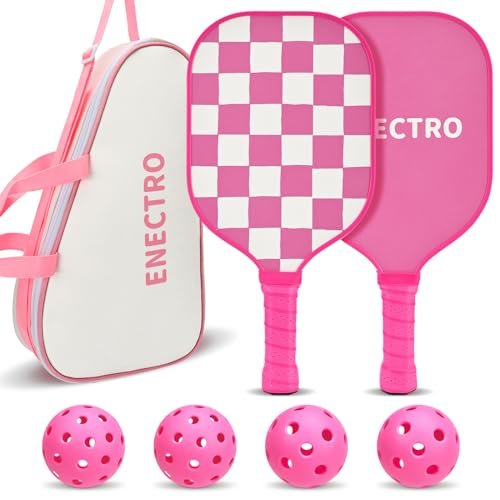 Pink Pickleball Paddles Set of 2, USAPA Approved Fiberglass...