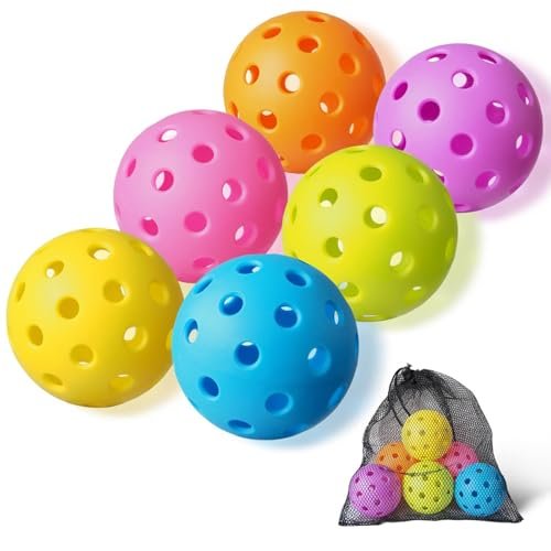 FASIUCHOI 6 Pack Pickle Ball with 40 Holes, Pickleballs...