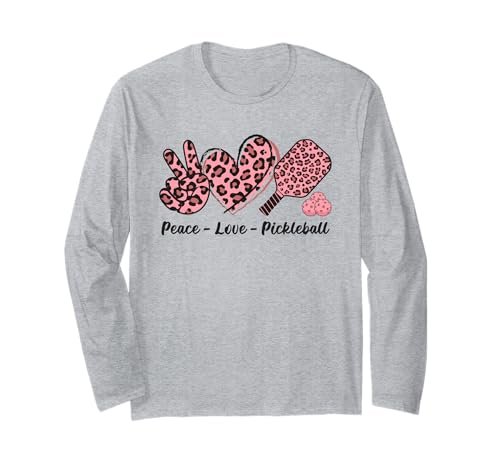 Peace Love Pickleball Ladies Cute Pickleball Player Long...