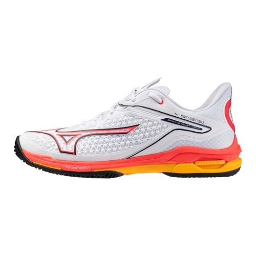 Mizuno Wave Exceed Tour 6 AC Men Tennis Shoe, White-Fiery...