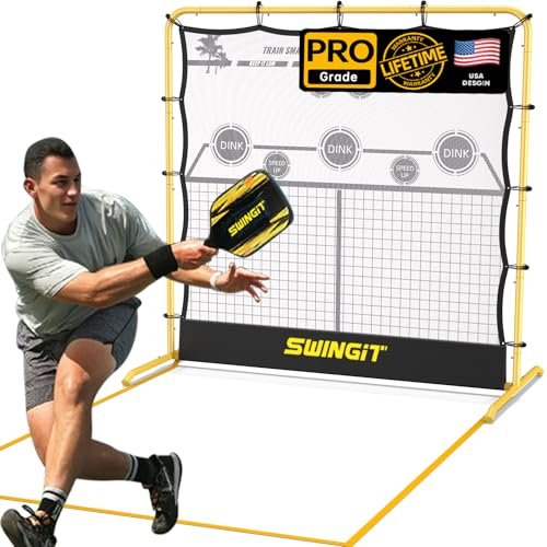 Portable Pickleball Rebounder Net with Kitchen Lines...