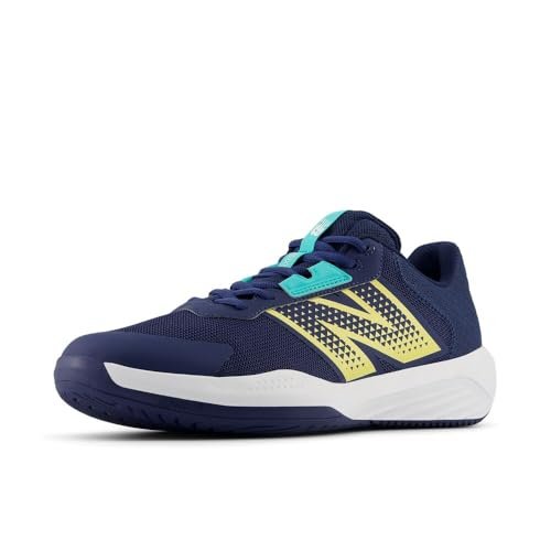 New Balance Men's 696 V6 Tennis Shoe, White/Clementine,...