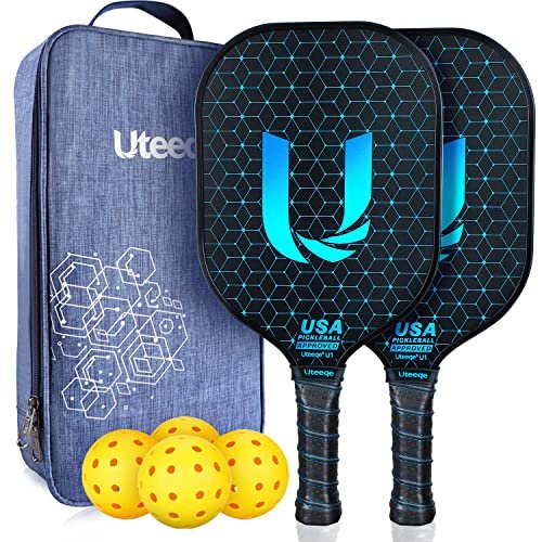 Uteeqe Pickleball Paddles Set of 2, Graphite, Thermoformed...