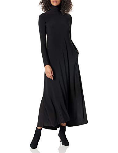 Norma Kamali Women's Long Sleeve Turtle Long Swing Dress,...