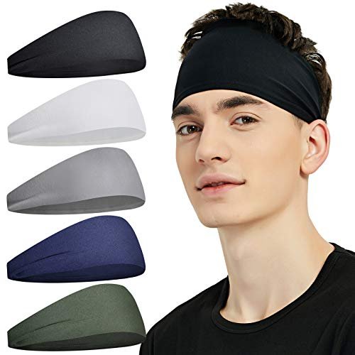 Pilamor Sports Headbands for Men (5 Pack),Moisture Wicking...