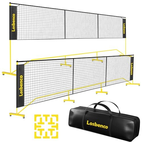 Losbenco Portable Pickleball Net with Wheels - 6-in-1...