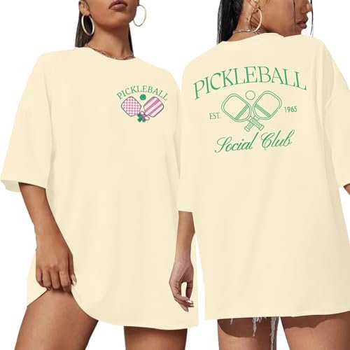 Pickleball Shirt Women Funny Oversized Pickleball Team...