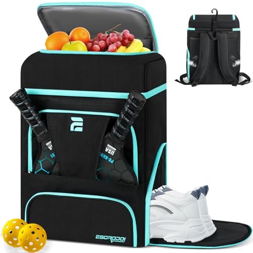 ESCRODOI Pickleball Bag with Cooler, 33L Large Pickleball...