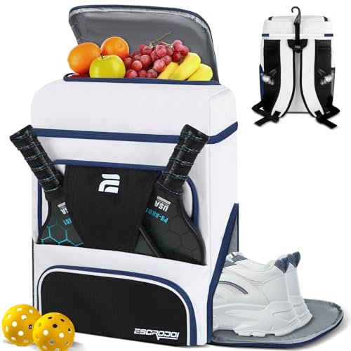 ESCRODOI Pickleball Bag with Cooler, 33L Large Pickleball...