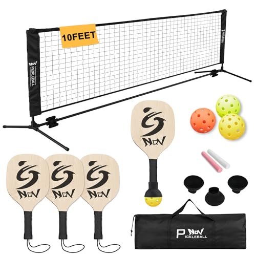 NQV Pickleball Set with Net,10FT Half Court Size Pickleball...