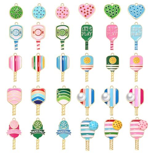 30PCS Pickleball Charms for Jewelry Making, Pickleballs...