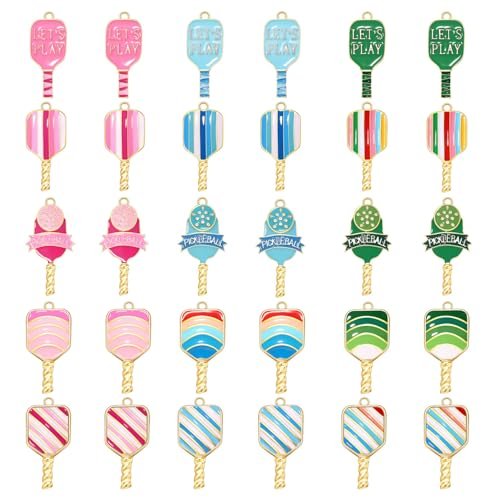30PCS Pickleball Charms for Jewelry Making, Pickleballs...