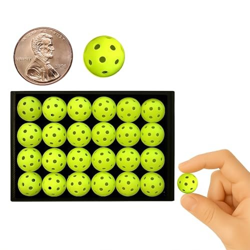 Mini Pickleball Beads – 24-Pack of 12mm Yellow Plastic...