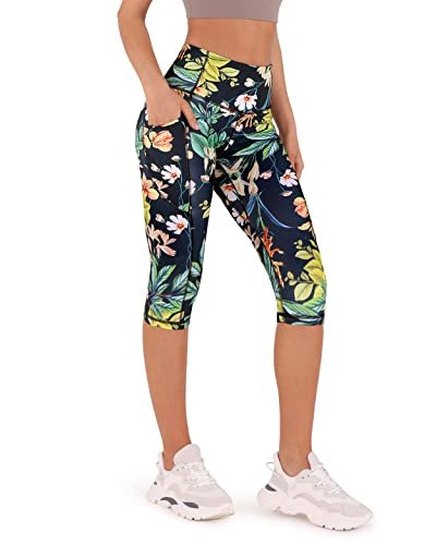ODODOS Women's High Waisted Printed Yoga Capris with...