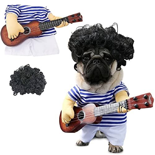 Idepet Pet Halloween Costume Funny Guitar Dog Costume...