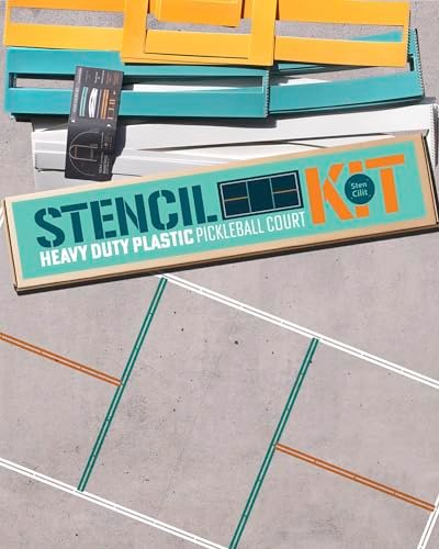 STENCILIT Pickleball Court Stencil Kit for Concrete - Thick...